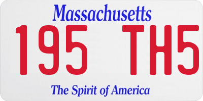 MA license plate 195TH5