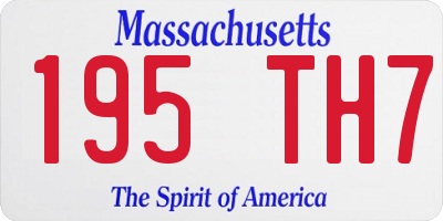 MA license plate 195TH7