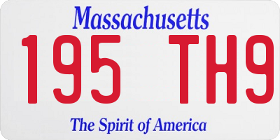 MA license plate 195TH9