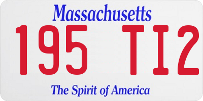 MA license plate 195TI2