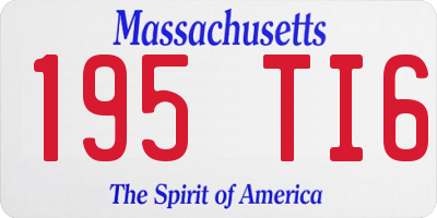 MA license plate 195TI6