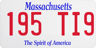 MA license plate 195TI9