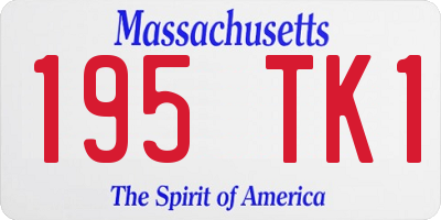 MA license plate 195TK1