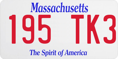 MA license plate 195TK3