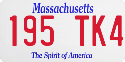 MA license plate 195TK4