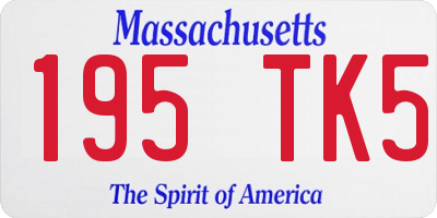 MA license plate 195TK5