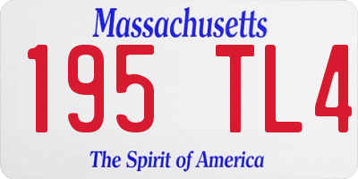MA license plate 195TL4