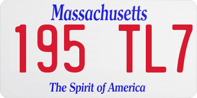 MA license plate 195TL7