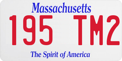 MA license plate 195TM2