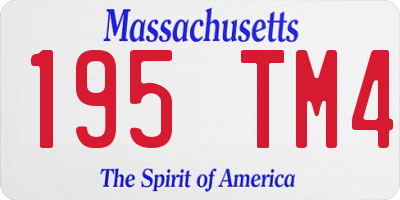 MA license plate 195TM4