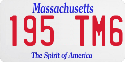 MA license plate 195TM6