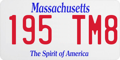 MA license plate 195TM8