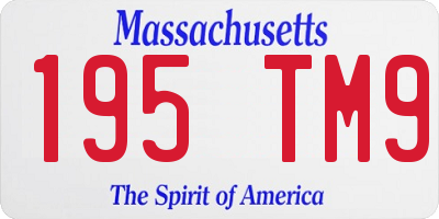 MA license plate 195TM9
