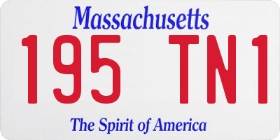 MA license plate 195TN1