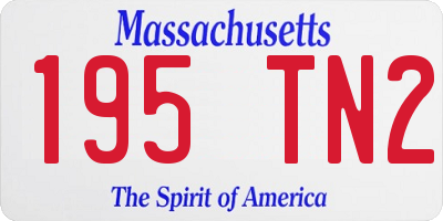 MA license plate 195TN2