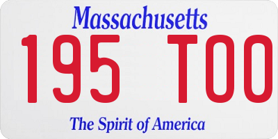 MA license plate 195TO0