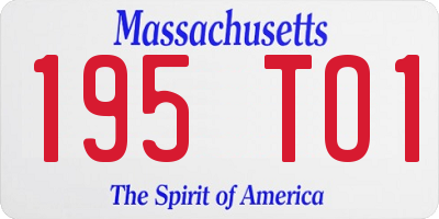 MA license plate 195TO1