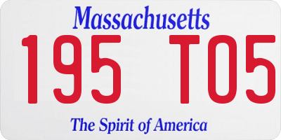 MA license plate 195TO5