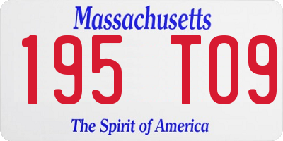 MA license plate 195TO9