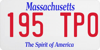 MA license plate 195TP0