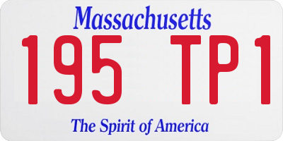 MA license plate 195TP1