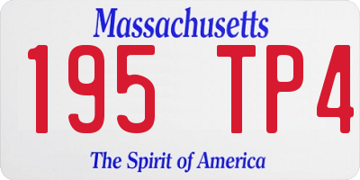 MA license plate 195TP4