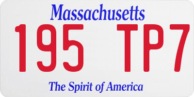 MA license plate 195TP7