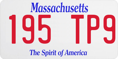MA license plate 195TP9