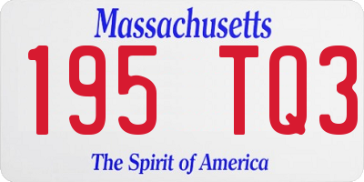 MA license plate 195TQ3
