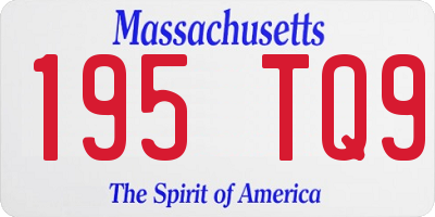 MA license plate 195TQ9