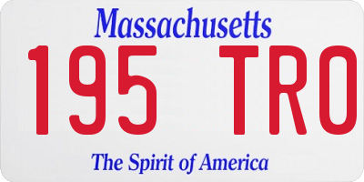MA license plate 195TR0