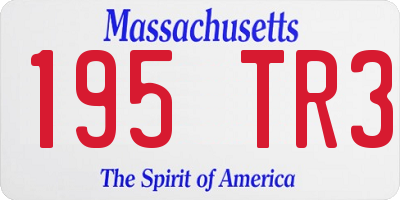 MA license plate 195TR3