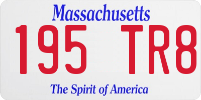 MA license plate 195TR8