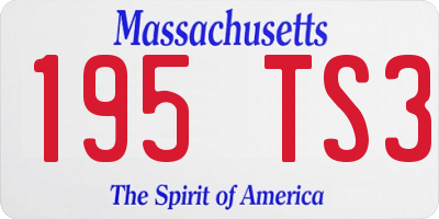 MA license plate 195TS3