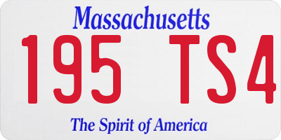MA license plate 195TS4
