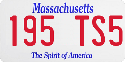 MA license plate 195TS5
