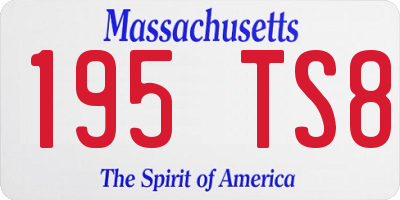 MA license plate 195TS8