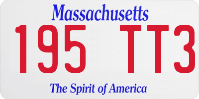 MA license plate 195TT3