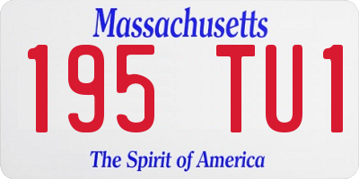 MA license plate 195TU1