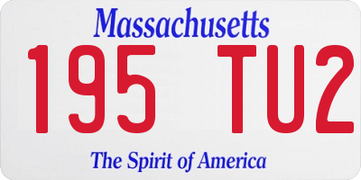 MA license plate 195TU2