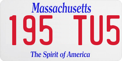 MA license plate 195TU5