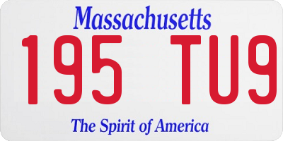 MA license plate 195TU9