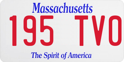 MA license plate 195TV0