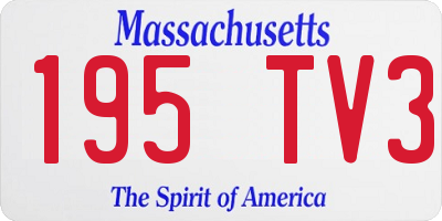 MA license plate 195TV3