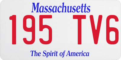 MA license plate 195TV6