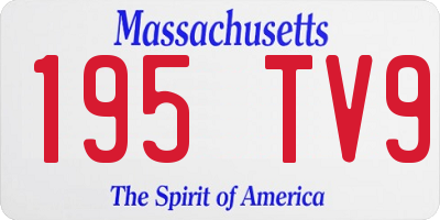 MA license plate 195TV9