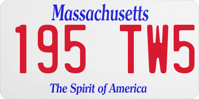 MA license plate 195TW5
