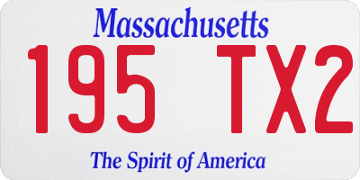 MA license plate 195TX2