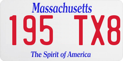 MA license plate 195TX8
