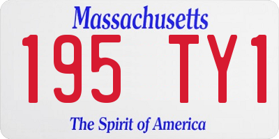 MA license plate 195TY1